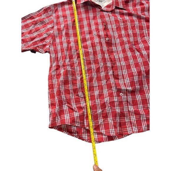 WRANGLER RED BUTTON UP SHIRT SIZE XL | D1 - Picture 4 of 5